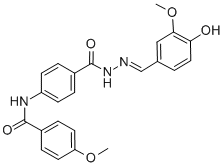 CAS 登录号：100278-35-1， 4-(4-甲氧基苯甲酰胺基)苯甲酸2-(4-羟基-3-甲氧基苄亚基)酰肼
