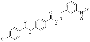 CAS 登录号：100278-42-0， 4-(4-氯苯甲酰胺基)苯甲酸2-(3-硝基苄基亚基)酰肼