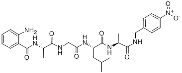 CAS#: 100307-95-7, N-(2-aminobenzoyl)-L-alanylglycyl-L-leucyl-N-[(4-nitrophenyl)methyl]-L-Alaninamide