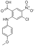 CAS 登录号：100622-86-4， 4-氯-2-(4-甲氧基苯胺基)-5-硝基苯甲酸