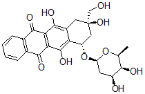 CAS#: 100648-98-4, 4-O-(2',6'-Dideoxyhexopyranosyl)-1,2,3,4-Tetrahydro-2,4,5,12-Tetrahydroxy-2-Hydroxymethyl-6,11-Naphthacenedione