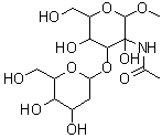 CAS 登录号：100836-88-2， 甲基 2-乙酰氨基-2-脱氧-3-O-己糖吡喃糖苷吡喃己糖苷