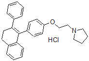 CAS 登录号：10090-61-6， 1-(2-(4-(2-苯基-3,4-二氢-1-萘基)苯氧基)乙基)吡咯烷盐酸盐