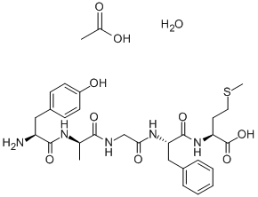 CAS 登录号：100929-62-2， L-酪氨酰-D-丙氨酰甘氨酰-L-苯丙氨酰-L-蛋氨酸单乙酸盐