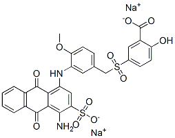 CAS#: 10142-59-3, 5-[[[3-[(4-Amino-9,10-Dihydro-9,10-Dioxo-3-Sulfo-1-Anthracenyl)Amino]-4-Methoxyphenyl]Methyl]Sulfonyl]-2-Hydroxy-Benzoic Acid Sodium Salt (1:2)
