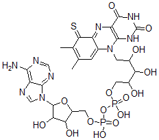 CAS 登录号：101760-90-1， [5-(6-氨基嘌呤-9-基)-3,4-二羟基四氢呋喃-2-基]甲基[[5-(7,8-二甲基-2,4-二氧代-6-硫代-1H-苯并[g]蝶啶-10-基)-2,3,4-三羟基戊氧基]-羟基磷酰]磷酸氢酯