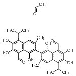 CAS 登录号：102256-58-6， 甲酸-1,1',6,6',7,7'-六羟基-5,5'-二异丙基-3,3'-二甲基-2,2'-联萘-8,8'-二甲醛(1:1)