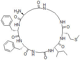 CAS#: 102334-63-4, (2S,5S,11S,14S,24S)-24-Amino-11-Butan-2-Yl-14-(2-Methylsulfanylethyl)-2,5-Bis(Phenylmethyl)-1,4,7,10,13,16,20-Heptazacyclopentacosane-3,6,9,12,15,21,25-Heptone