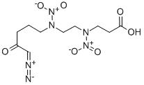 CAS 登录号：102516-67-6， N-(2-((5-重氮基-4-氧代戊基)硝基氨基)乙基)-N-硝基-beta-丙氨酸
