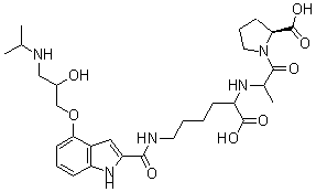 CAS#: 103221-88-1, N-[1-Carboxy-5-[[[4-[2-Hydroxy-3-[(1-Methylethyl)Amino]Propoxy]-1H-Indol-2-Yl]Carbonyl]Amino]Pentyl]Alanyl-L-Proline