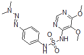 CAS 登录号：103947-07-5， N-[(4-二甲基氨基偶氮苯基)氨基磺酰基]-5,6-二甲氧基嘧啶-4-胺