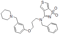 CAS#: 104221-86-5, 1,1-Dioxo-N-(Phenylmethyl)-N-[3-[3-(Piperidin-1-Ylmethyl)Phenoxy]Propyl]Thieno[3,4-d][1,2]Thiazol-3-Amine
