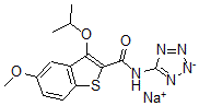 CAS#: 104795-68-8, 5-Methoxy-3-(1-methylethoxy)-N-1H-tetrazol-5-yl-Benzo(b)thiophene-2-carboxamide monosodium salt