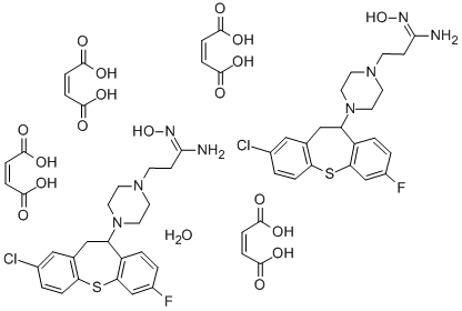 CAS#: 104821-45-6, 4-(2-chloro-10,11-dihydro-7-fluorodibenzo(b,f)thiepin-10-yl)-N-hydroxy-1-Piperazinepropanimidamide (Z)-2-butenedioate hydrate (2:4:1)