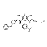 CAS#: 104831-94-9, (3R)-1-Benzyl-3-Pyrrolidinyl Methyl 2,6-Dimethyl-4-(3-Nitrophenyl)-1,4-Dihydro-3,5-Pyridinedicarboxylate Hydrochloride (1:1)