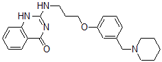 CAS#: 105150-87-6, 2-[3-[3-(Piperidin-1-Ylmethyl)Phenoxy]Propylamino]-1H-Quinazolin-4-One