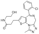 CAS#: 105219-71-4, 4-(2-Chlorophenyl)-N-(2-Hydroxyethyl)-9-Methyl-6H-Thieno(3,2-f)(1,2,4)Triazolo(4,3-a)(1,4)Diazepine-2-Propanamide
