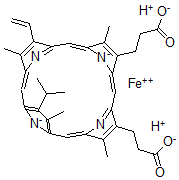CAS 登录号：105236-24-6， 2-异丙基-4-乙烯基次氯血红素