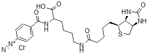 CAS#: 105319-12-8, 4-[[6-[5-[(3aR,6S,6aS)-2-Oxo-1,3,3a,4,6,6a-Hexahydrothieno[3,4-d]Imidazol-6-Yl]Pentanoylamino]-1-Hydroxy-1-Oxohexan-2-Yl]Carbamoyl]Benzenediazonium Chloride