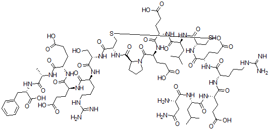 CAS 登录号：105931-25-7， L-天冬氨酰胺酰-L-亮氨酰-L-alpha-谷氨酰-L-精氨酰-L-alpha-谷氨酰-L-半胱氨酰-L-亮氨酰-L-alpha-谷氨酰-L-alpha-谷氨酰-L-脯氨酰-L-半胱氨酰-L-丝氨酰-L-精氨酰-L-alpha-谷氨酰-L-alpha-谷氨酰-L-丙氨酰-L-苯丙氨酸环(6-11)-二硫醚