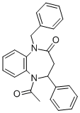 CAS 登录号：105931-88-2， 1-乙酰基-2-苯基-5-(苯基甲基)-2,3-二氢-1,5-苯并二氮杂卓-4-酮
