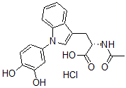 CAS 登录号：106078-47-1， (2S)-2-乙酰氨基-3-[1-(3,4-二羟基苯基)吲哚-3-基]丙酸盐酸盐