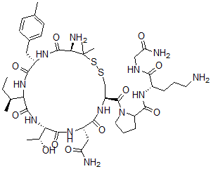 CAS 登录号：106128-84-1， N-[(2S)-5-氨基-1-[(2-氨基-2-氧代乙基)氨基]-1-氧代戊烷-2-基]-1-[(4R,7S,10S,16S,19R)-19-氨基-7-(2-氨基-2-氧代乙基)-13-[(2S)-丁烷-2-基]-10-(1-羟基乙基)-20,20-二甲基-16-[(4-甲基苯基)甲基]-6,9,12,15,18-五氧代1,2-二硫杂-5,8,11,14,17-五氮杂环二十烷-4-羰基]吡咯烷-2-甲酰胺