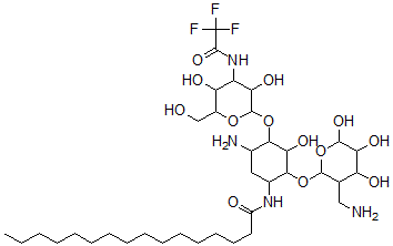 CAS#: 106190-45-8, N-[5-Amino-2-[3-(Aminomethyl)-4,5,6-Trihydroxyoxan-2-Yl]Oxy-4-[3,5-Dihydroxy-6-(Hydroxymethyl)-4-[(2,2,2-Trifluoroacetyl)Amino]Oxan-2-Yl]Oxy-3-Hydroxycyclohexyl]Hexadecanamide