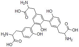 CAS 登录号：1064-50-2， 2-氨基-3-[3,5-二[5-(2-氨基-3-羟基-3-氧代丙基)-2-羟基苯基]-4-羟基苯基]丙酸