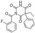 CAS 登录号：106602-54-4， 5-乙基-1-(2-氟苯甲酰)-5-苯基-1,3-二嗪农-2,4,6-三酮
