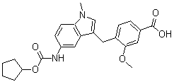 CAS#: 107754-20-1, 4-[[5-[[Cyclopentyloxy)Carbonyl]Amino]-1-Methylindol-3-Yl]Methyl]-3-Methoxybenzoic Acid
