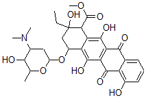 CAS#: 107807-22-7, Methyl 4-(4-Dimethylamino-5-Hydroxy-6-Methyloxan-2-Yl)Oxy-2-Ethyl-2,5,7,12-Tetrahydroxy-6,11-Dioxo-3,4-Dihydro-1H-Tetracene-1-Carboxylate