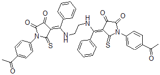 CAS#: 107887-99-0, 4,4'-(1,2-Ethanediylbis(imino(phenylmethylidyne)))bis(1-(4-acetylphenyl)-5-thioxo-2,3-Pyrrolidinedione