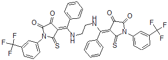 CAS#: 107888-01-7, (4E)-4-[[2-[[(E)-[4,5-Dioxo-2-Sulfanylidene-1-[3-(Trifluoromethyl)Phenyl]Pyrrolidin-3-Ylidene]-Phenylmethyl]Amino]Ethylamino]-Phenylmethylidene]-5-Sulfanylidene-1-[3-(Trifluoromethyl)Phenyl]Pyrrolidine-2,3-Dione