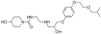 CAS#: 108495-00-7, 4-Hydroxy-N-[2-[[2-Hydroxy-3-[4-[2-(2-Methylpropoxy)Ethoxy]Phenoxy]Propyl]Amino]Ethyl]Piperidine-1-Carboxamide