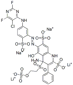 CAS#: 108624-00-6, Dilithium Disodium (3Z)-5-Amino-3-[[5-[(5-Chloro-2,6-Difluoropyrimidin-4-Yl)Amino]-2-Sulfonatophenyl]Hydrazinylidene]-4-Oxo-6-[4-(2-Sulfonatooxyethylsulfonyl)Phenyl]Diazenylnaphthalene-2,7-Disulfonate