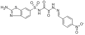 CAS#: 108679-70-5, (((2-Amino-6-Benzothiazolyl)Sulfonyl)Amino)Oxo-Acetic Acid ((4-Nitrophenyl)Methylene)Hydrazide