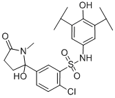 CAS 登录号：108894-39-9， 2-氯-N-[4-羟基-3,5-二(丙-2-基)苯基]-5-(2-羟基-1-甲基-5-氧代吡咯烷-2-基)苯磺酰胺