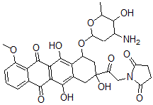 CAS#: 108936-90-9, 1-[2-[4-(4-Amino-5-Hydroxy-6-Methyloxan-2-Yl)Oxy-2,5,12-Trihydroxy-7-Methoxy-6,11-Dioxo-3,4-Dihydro-1H-Tetracen-2-Yl]-2-Oxoethyl]Pyrrolidine-2,5-Dione