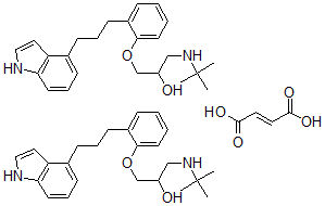 CAS#: 109920-83-4, 1-(1,1-Dimethylethylamino)-3-(2-(3-(1H-indol-4-yl)propyl)phenoxy)-2-propanol fumarate