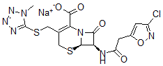 CAS#: 110008-56-5, Sodium (6R,7R)-7-[[2-(3-Chloro-1,2-Oxazol-5-Yl)Acetyl]Amino]-3-[(1-Methyltetrazol-5-Yl)Sulfanylmethyl]-8-Oxo-5-Thia-1-Azabicyclo[4.2.0]Oct-2-Ene-2-Carboxylate