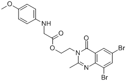 CAS#: 110009-16-0, 2-(6,8-Dibromo-2-Methyl-4-Oxoquinazolin-3-Yl)Ethyl 2-[(4-Methoxyphenyl)Amino]Acetate