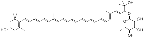 CAS#: 11004-68-5, (3S,3'E)-3',4'-Didehydro-2'-[(6-Deoxy-alpha-L-Mannopyranosyl)Oxy]-1',2'-Dihydro-1',3-Dihydroxy-beta,gamma-Carotene