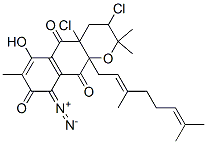 CAS#: 110200-33-4, 3,4alpha-Dichloro-9-Diazonio-10alpha-[(2E)-3,7-Dimethylocta-2,6-Dienyl]-8-Hydroxy-2,2,7-Trimethyl-5,10-Dioxo-3,4-Dihydrobenzo[g]Chromen-6-Olate