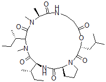 CAS#: 110538-19-7, (3R,10S,16S,19S)-13,16-Bis[(2S)-Butan-2-Yl]-10,11,14-Trimethyl-3-(2-Methylpropyl)-4-Oxa-1,8,11,14,17-Pentazabicyclo[17.3.0]Docosane-2,5,9,12,15,18-Hexone