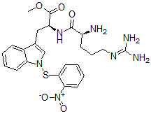 CAS#: 110800-95-8, Methyl (2S)-2-[[(2S)-2-Amino-5-(Diaminomethylideneamino)Pentanoyl]Amino]-3-[1-(2-Nitrophenyl)Sulfanylindol-3-Yl]Propanoate