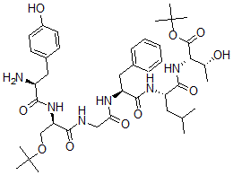 CAS 登录号：111035-57-5， (2S,3R)-2-[[(2S)-2-[[(2S)-2-[[2-[[(2R)-2-[[(2S)-2-氨基-3-(4-羟基苯基)丙酰]氨基]-3-[(2-甲基丙烷-2-基)氧基]丙酰]氨基]乙酰基]氨基]-3-苯基丙酰基]氨基]-4-甲基戊酰基]氨基]-3-羟基丁酸叔-丁基酯
