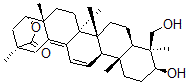 CAS 登录号：111150-27-7， (3beta,4beta,20beta,22beta)-3,22,23-三羟基齐墩果-11,13(18)-二烯-29-酸 gamma-内酯