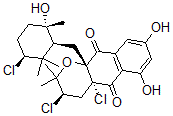 CAS#: 111216-63-8, (3R,4aR,10aS)-3,4alpha-Dichloro-10alpha-[[(1S,3S,6S)-3-Chloro-6-Hydroxy-2,2,6-Trimethylcyclohexyl]Methyl]-6,8-Dihydroxy-2,2-Dimethyl-3,4-Dihydrobenzo[g]Chromene-5,10-Dione