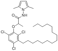 CAS 登录号：111253-92-0， N-(2,5-二甲基吡咯-1-基)-2-(2,4,6-三氯-3-十五烷基苯氧基)丙酰胺